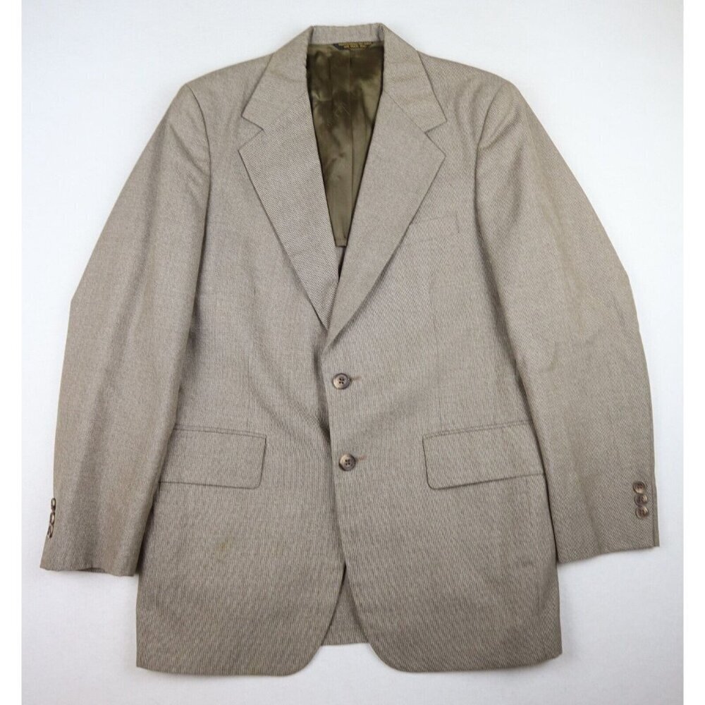 JOHN WEITZ BY PALM BEACH - VINTAGE MEN'S BEIGE BROWN BLAZER SUIT JACKET - 40R